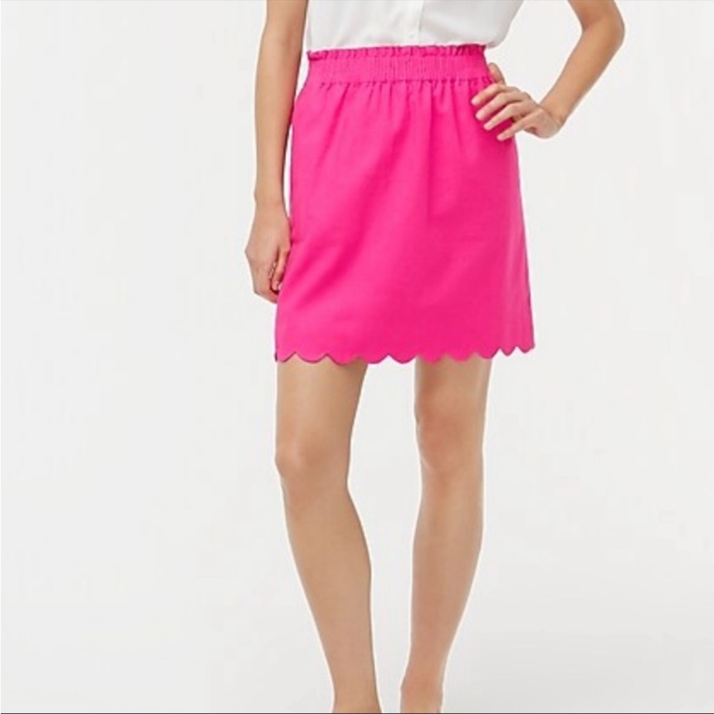 J.crew scalloped sidewalk skirt hot pink